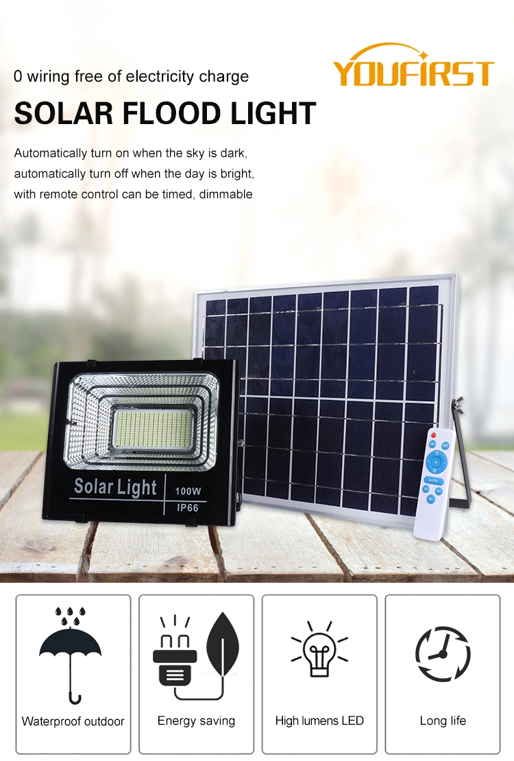 IP65 100W Industrial Outdoor LED Solar Flood Light